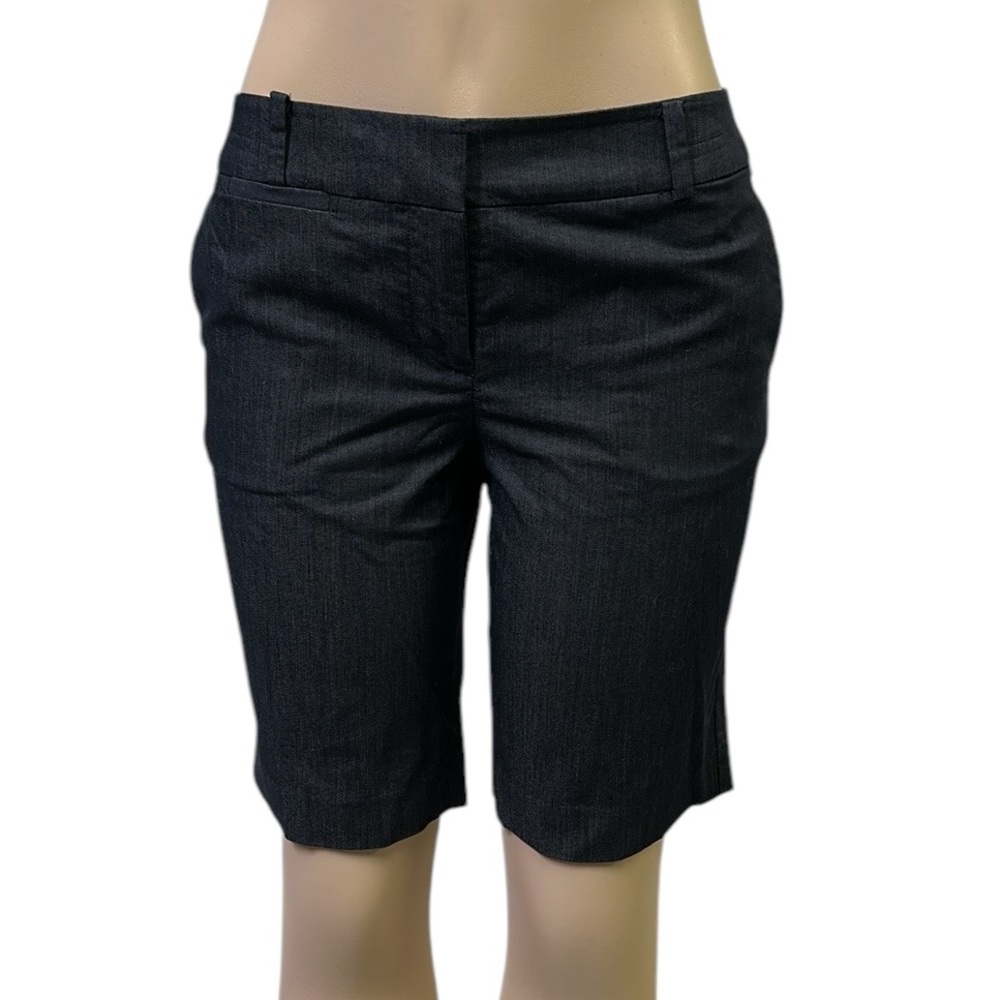 Talbots Lightweight Stretch Dark Wash Denim Look Bermuda Shorts Size Petite 4